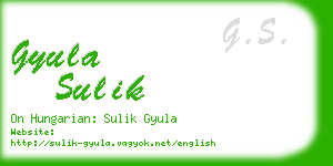 gyula sulik business card